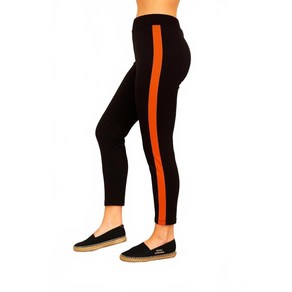 NEW ANGEL APPAREL ankle track pants in black/rust